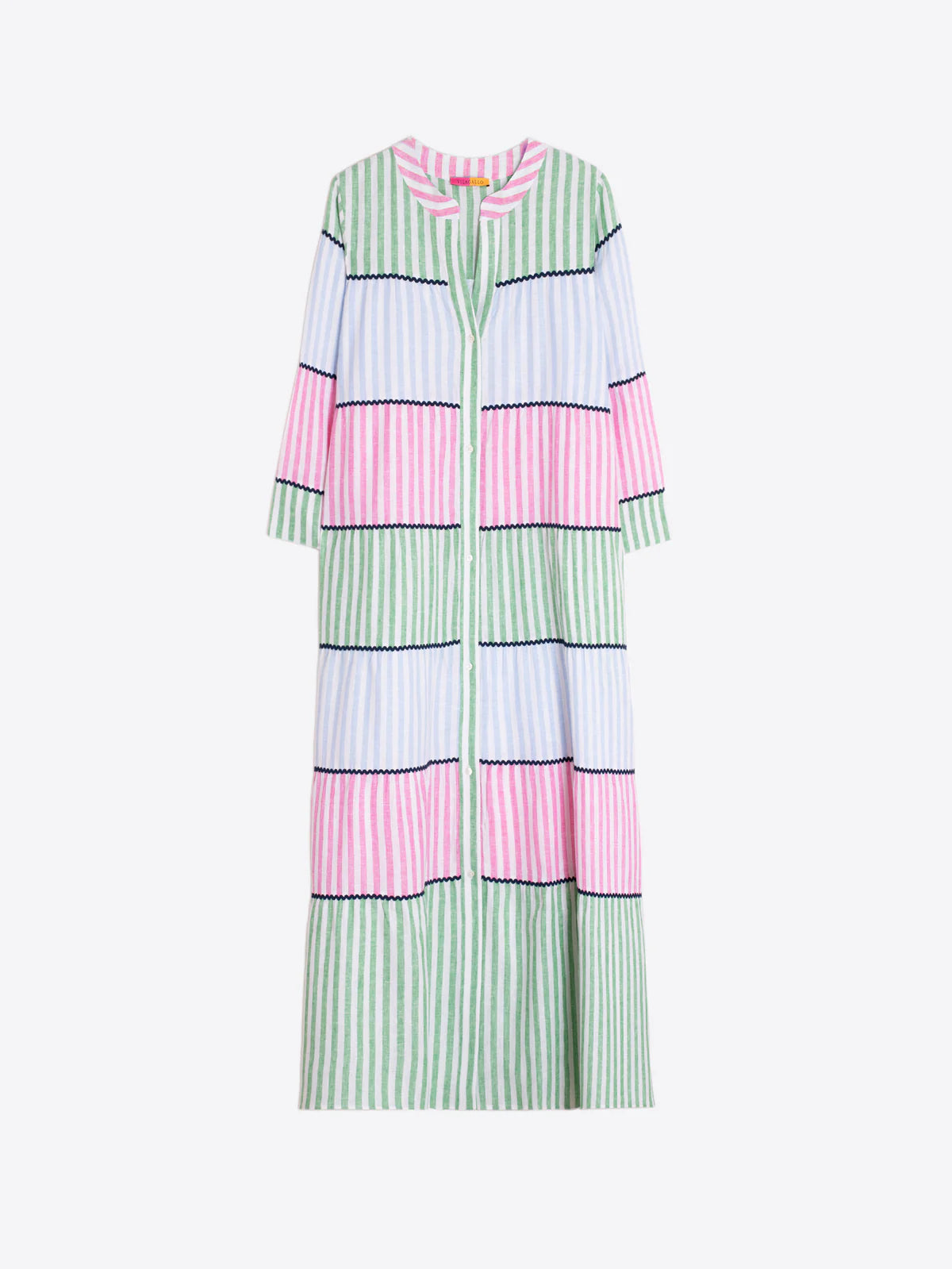 Contrast Trim Midi Dress