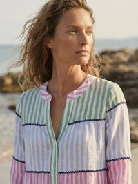 Contrast Trim Midi Dress