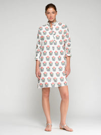 Block Print Floral Shift Dress