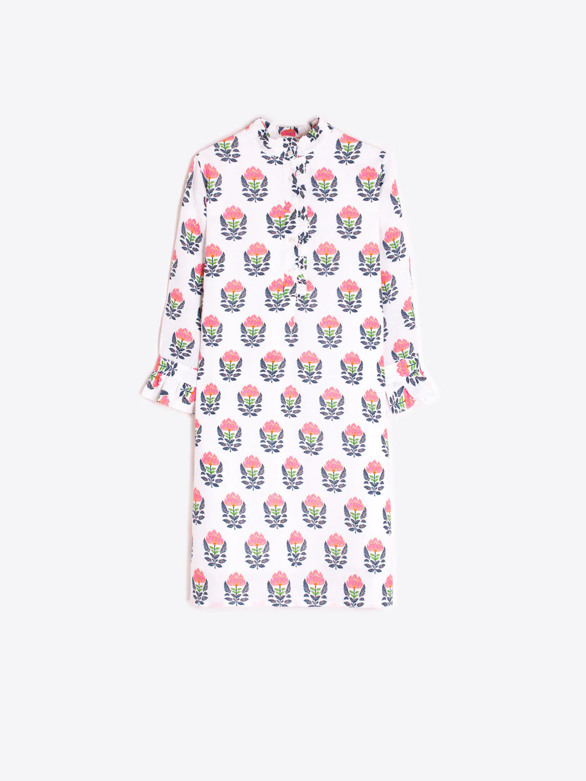 Block Print Floral Shift Dress