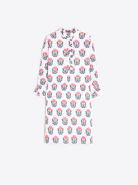 Block Print Floral Shift Dress