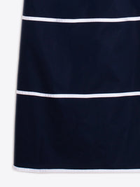 Navy Piped Trim Dress