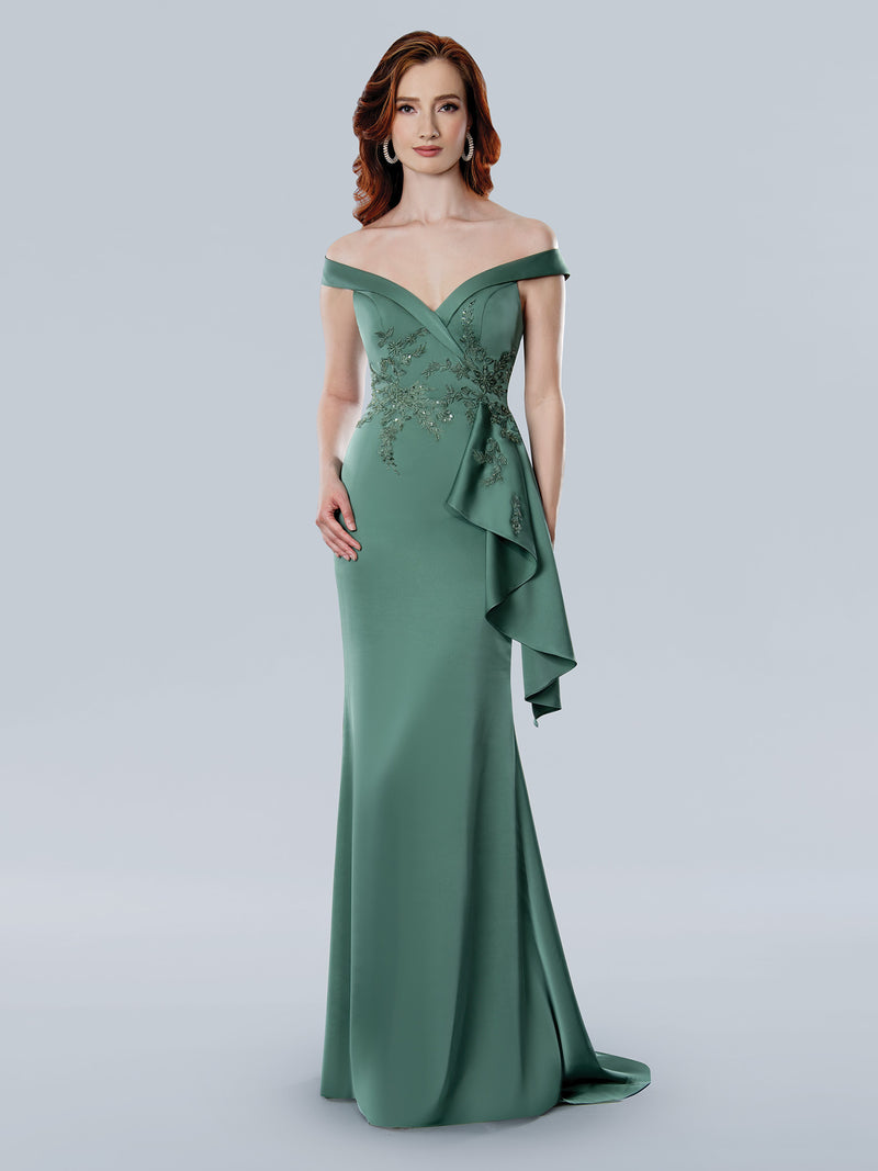 Sage Off Shoulder Gown - SC-25306