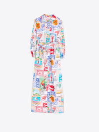 Travel Stamp Print Dress
