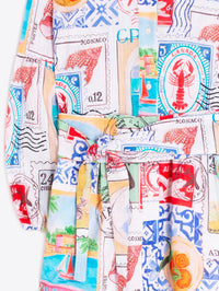 Travel Stamp Print Dress