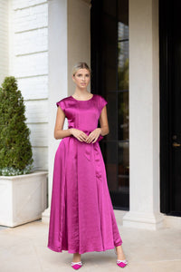 Olivia Gown - Mulberry Pink Washed Satin