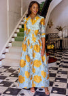 Cecilia Gown Orange Pansy Vine Organza