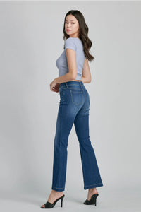 Dark Mid-Rise Flare Jean