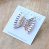 Gold Crystal Marquis Wing Earrings