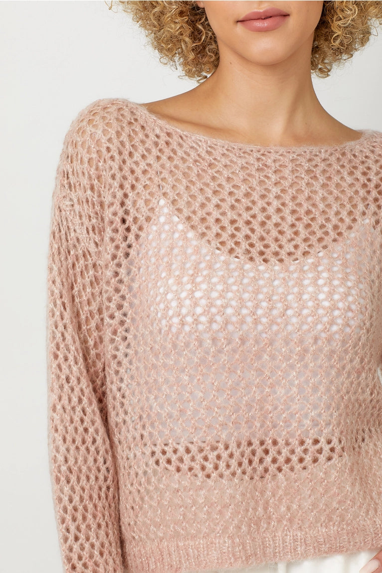 Metallic Net Sweater