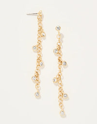 Swinging Crystal Chain Earrings