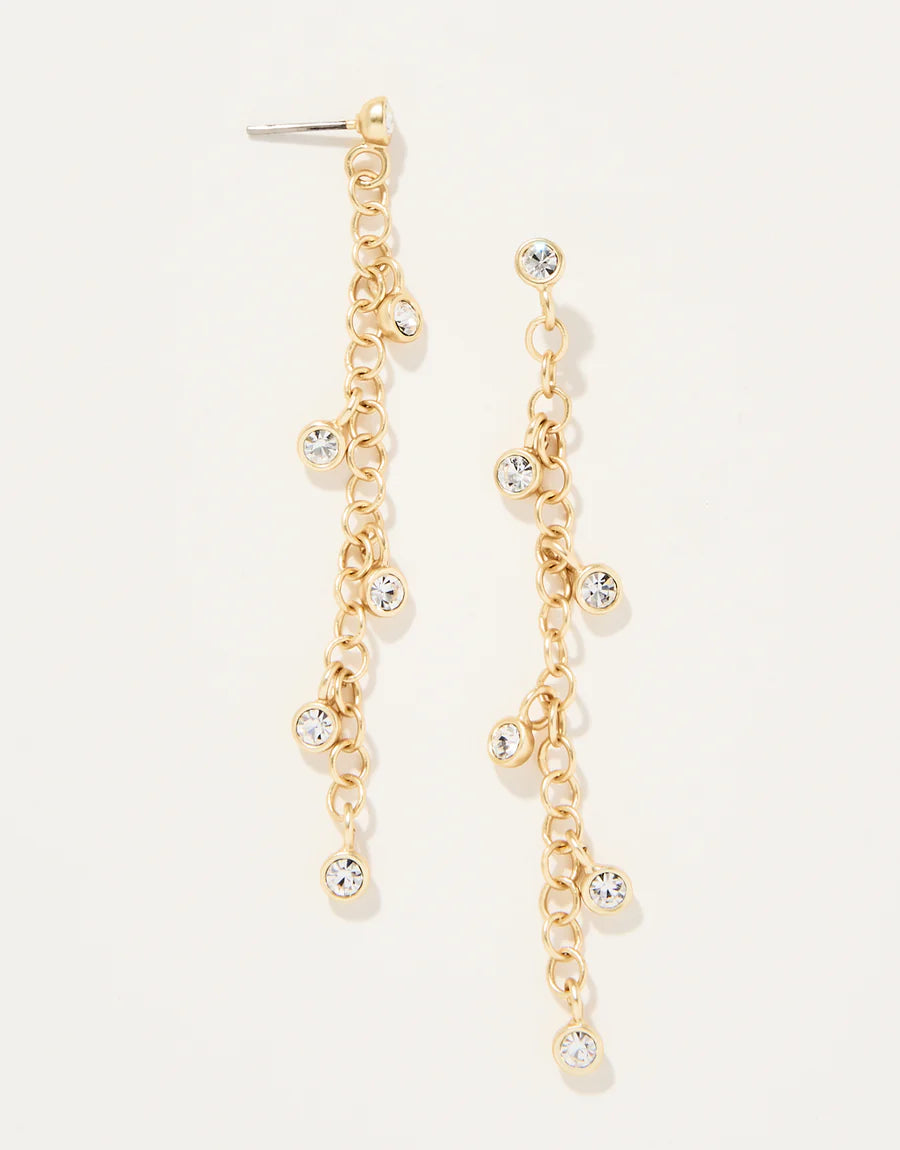 Swinging Crystal Chain Earrings
