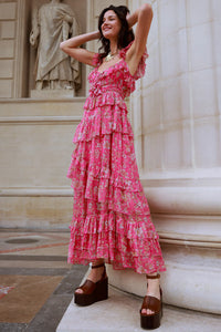 Corinne Maxi Dress in Fuchsia