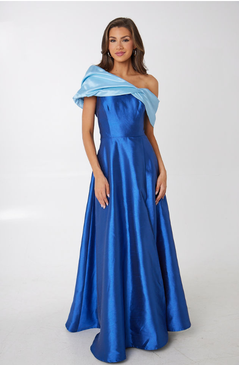 Amelia Gown Cobalt Dupioni