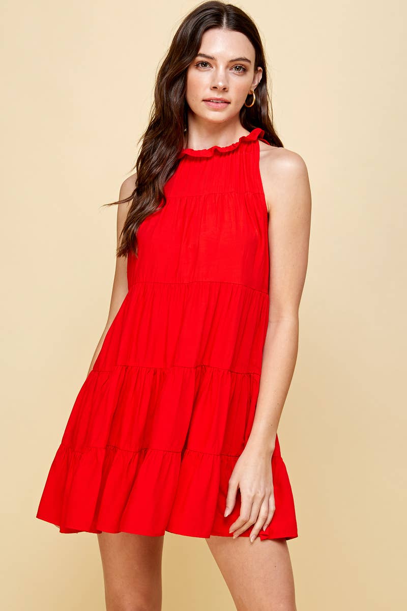 Cherry Tiered Mini Dress