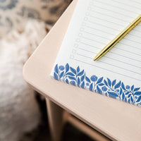 French Blue Floral To Do List Notepad