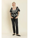 Embroidered Puff Sleeve Top