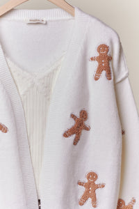 Gingerbread Man Patch Cardigan