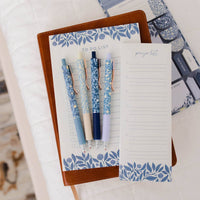 French Blue Floral Pen Set