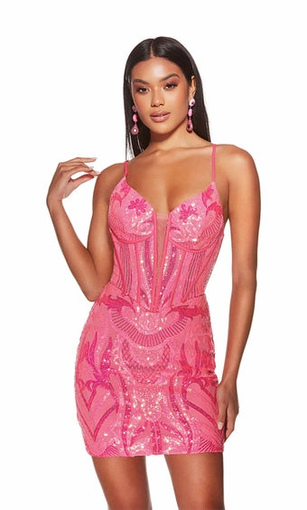 Neon Pink Monaco Cocktail Dress | AP-4905