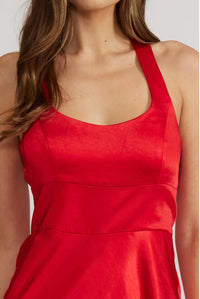 Nova Red Satin Dress