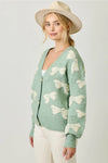 Mint Ribbon Button Down Cardigan