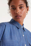 Denim Midi Shirt Dress
