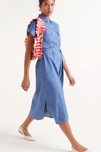 Denim Midi Shirt Dress