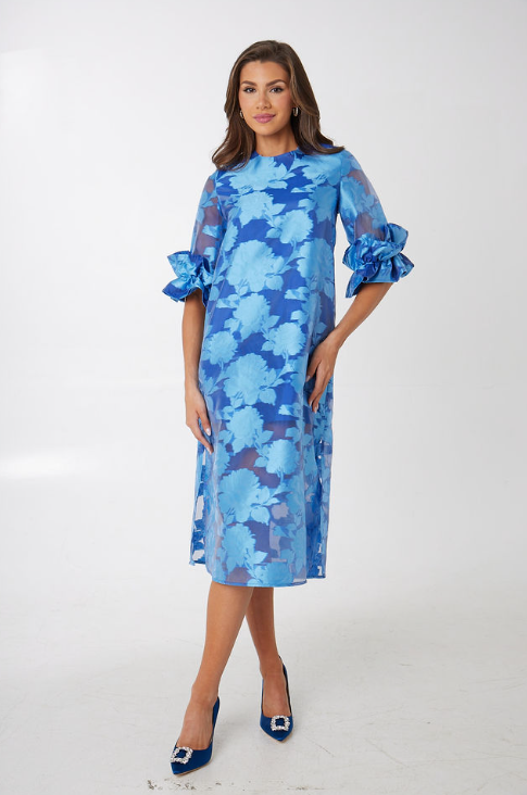 Bronwyn Dress Blue Tea Rose Organza