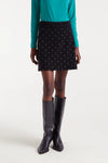 Jacquard Polka-Dot Mini Skirt