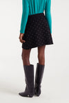 Jacquard Polka-Dot Mini Skirt