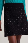 Jacquard Polka-Dot Mini Skirt