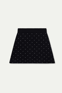 Jacquard Polka-Dot Mini Skirt