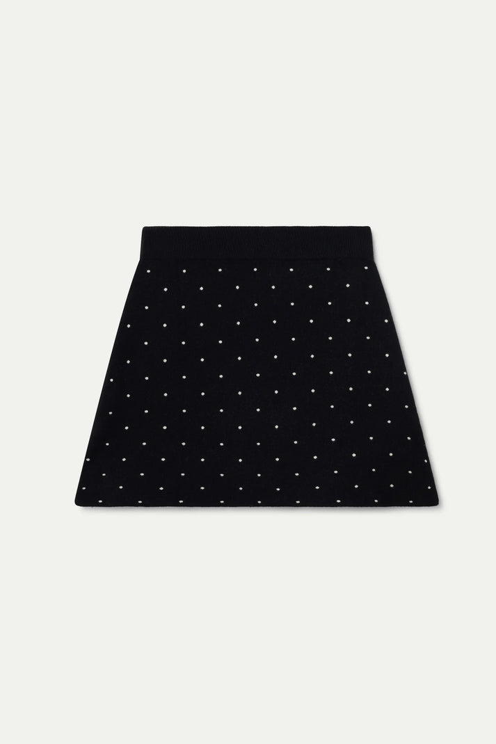 Jacquard Polka-Dot Mini Skirt