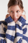 Navy & White Striped Sweater