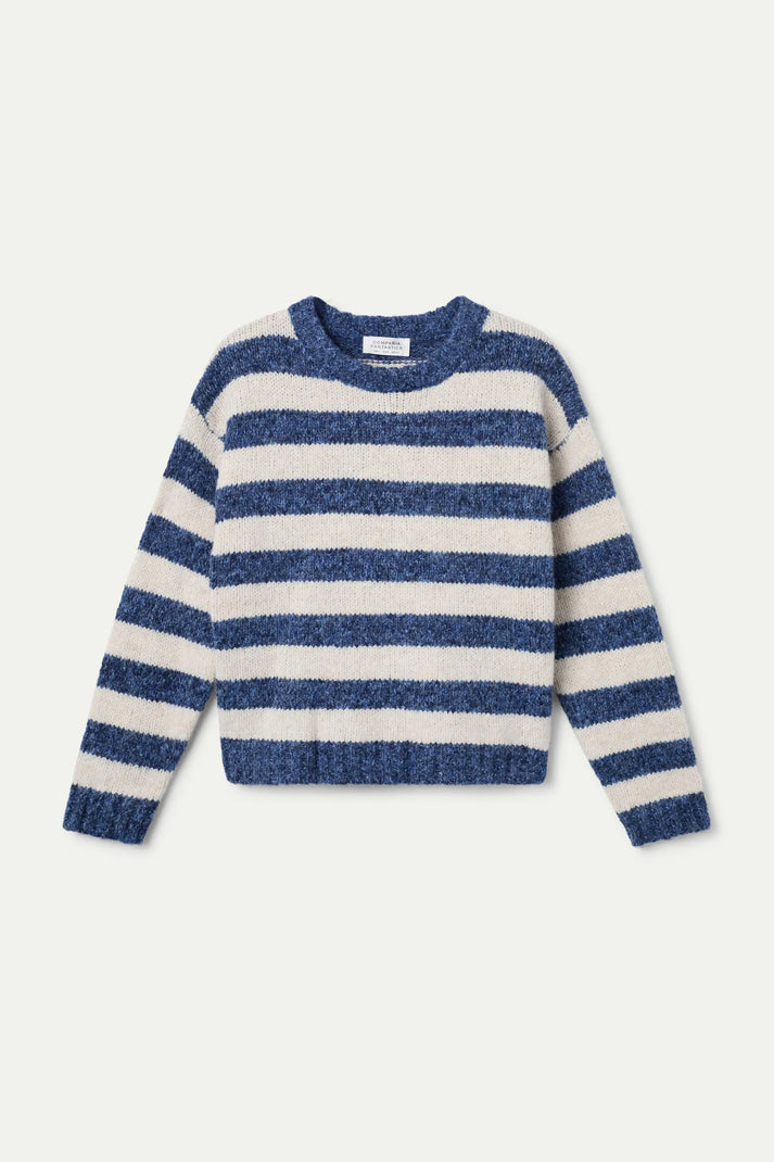 Navy & White Striped Sweater