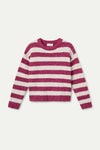 Fuchsia & White Striped Sweater