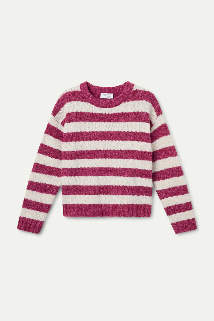Fuchsia & White Striped Sweater