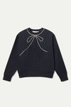 Jewel Neck Bow Sweatshirt