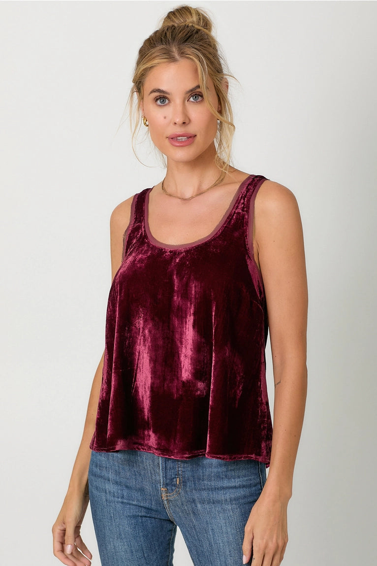 Burgundy Velvet Tank