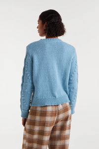 Blue Cable Knit Sweater