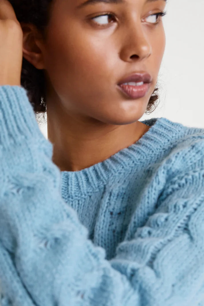 Blue Cable Knit Sweater