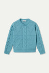 Blue Cable Knit Sweater