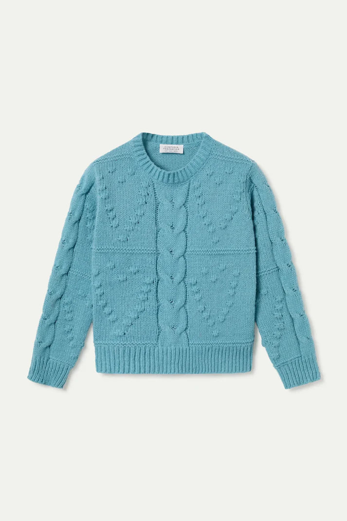 Blue Cable Knit Sweater