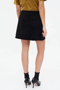 Velvet Jeweled Mini Skirt
