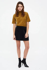 Velvet Jeweled Mini Skirt