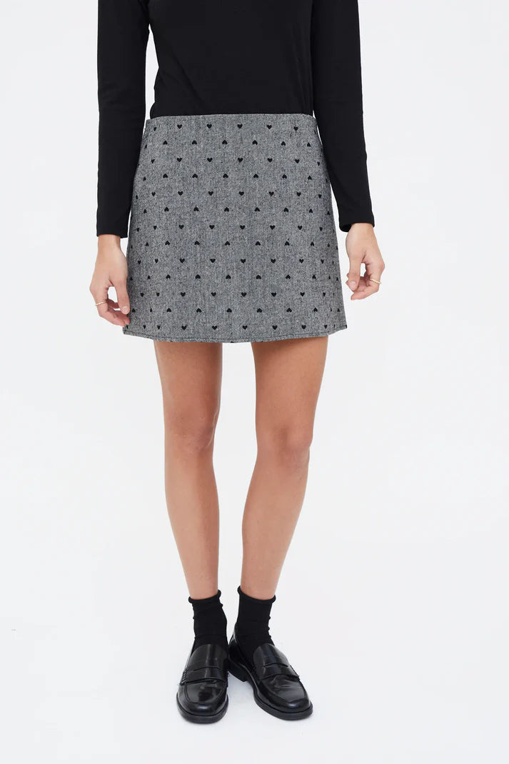 Heart Print Mini Skirt