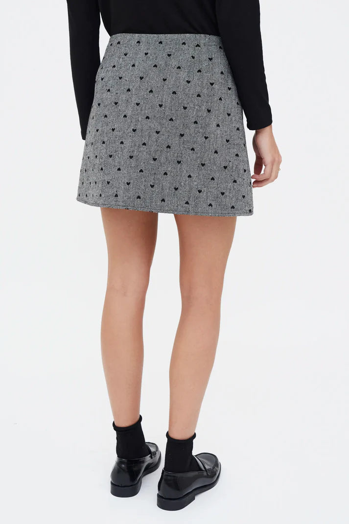 Heart Print Mini Skirt