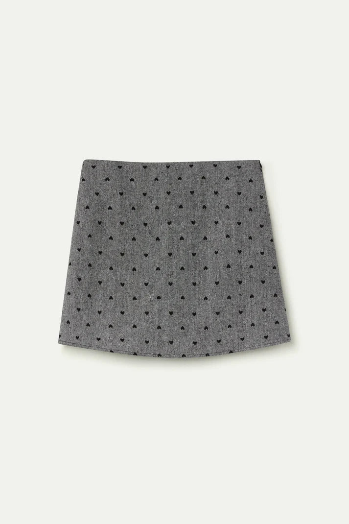 Heart Print Mini Skirt