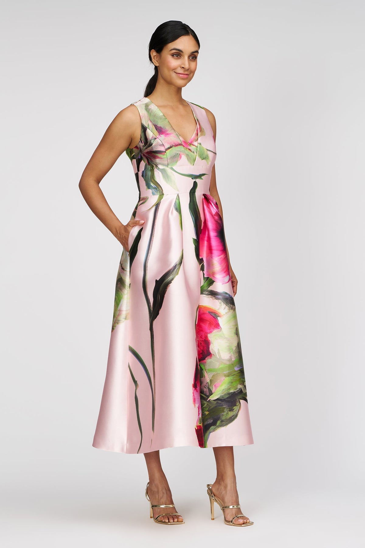 Regina Tea Length Dress - Blush